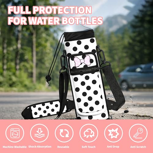 Water Bottle Holder with Strap, 18-32oz Water Bottle Carrier Sling Bag - color: Bow