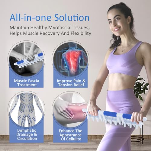 Strict Fascia Massage Tool Large Myofascial Release Blaster Tools for Tighten Skin Lymphatic Drainage Trigger Point Deep Tissue Shoulder, Back，Psoas,Thighs, Butt & Full Body (Blue) - color: Blue, size: Large
