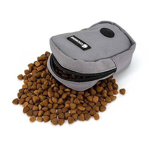 Small Treat Pouch Dog Treat Dispenser with Waste Bag Dispenser for Leash Walking, Portable, Poop Bag Holder, Hand Free, Gray - color: Gray