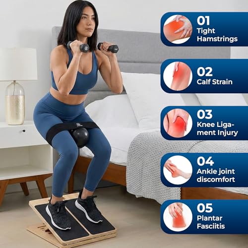 Adjustable Wooden Slant Board for Calf Stretching and Squats