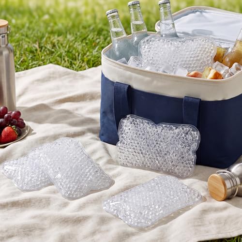 Trelaco 24 Pcs Clear Gel Bead Ice Pack 4 x 6 Inch Reusable Hot Cold Pack - color: Clear