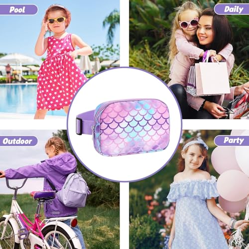 WAWSAM Fanny Pack Kids Belt Bag, Mermaid Crossbody Bag with Adjustable Belt - color: Mermaid
