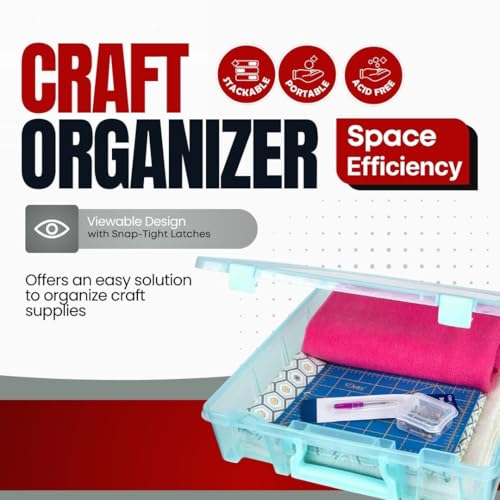 ArtBin Super Satchel 1-Compartment Craft Storage Box, Aqua - color: Aqua