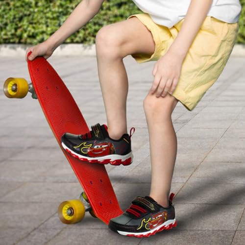 Disney Pixar Cars Boys Black/Red Lighted Sneaker (Toddler/Little Kid) - color: Red/Black/Yellow, size: 8 Toddler