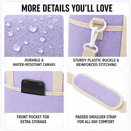 Drink Carrier Bag, Family Size 4 Compartment Drink Bag Light Purple - color: Lavender