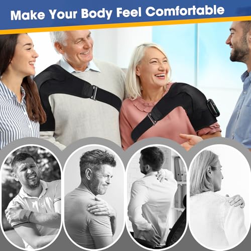 WoloyHeatie Cordless Shoulder Heating Pad with Massage, FSA Eligible Items - color: Black