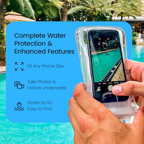 AquaVault Floating Waterproof Phone Pouch Case Universal for iPhone Android - color: White
