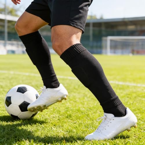 3 Pairs Pre-cut Soccer Sleeves, Leg Sleeves for Soccer, Compatible with Grip Socks Shin Guards Sleeves for Soccer Football