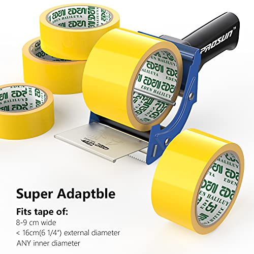 Fast Reload 3 Inch Wide Large Tape Gun Dispenser Packing Packaging Sealing Cutter (TG04-BLU)