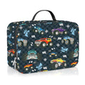 Clastyle Car Insulated Kid Lunch Bag for Boy Lunch Box, Black Race Truck - color: Checker Flag