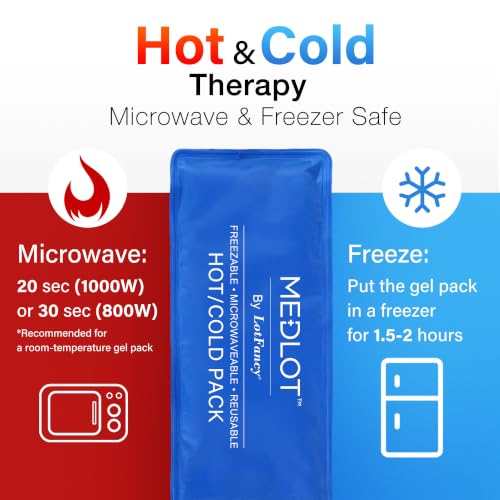 LotFancy Ice Pack for Injuries, Pack of 2, Reusable Hot Cold Pack for Therapy, Cooling or Heating Pad for First Aid, Back Shoulder Neck Head Feet Pain Relief, 11 x 5 Inches - style: 11x5in(Pack of 2)