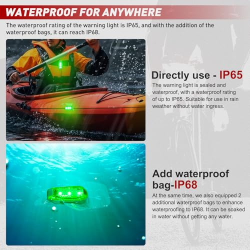 Nilight LED Safety Light 4PCS Green Marine Navigation Bike Tail Lights - color: 3LED Safety Light-Green