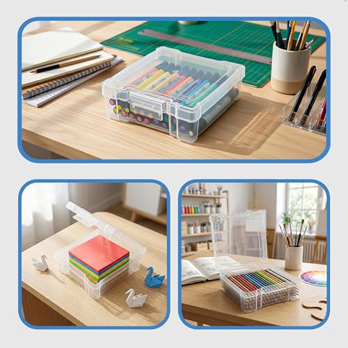 ArtBin 6953AB ClearView 6" x 6" Box Art & Craft Organizer, [1] Plastic Storage Case, Clear