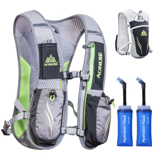 Azarxis Hydration Running Vest Backpack Pack 5L 5.5L for Women and Men Jogging Trail Race Marathon Cycling Hiking - color: Gray