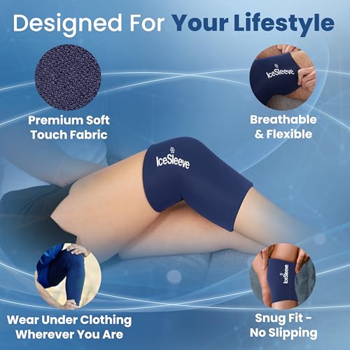 IceSleeve Elbow & Knee Ice Pack Wrap, Cold & Heat Therapy, Blue SM, 1 Pack - color: Blue, size: Small/Medium