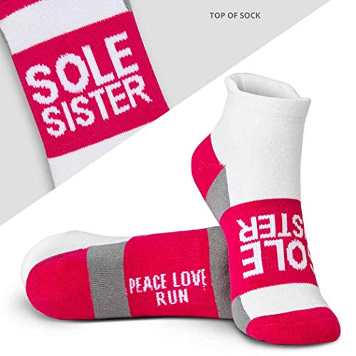 Gone For a Run Motivational Ankle Running Socks - Affirmation Runners Gifts - color: Sole Sister (Fuchsia)