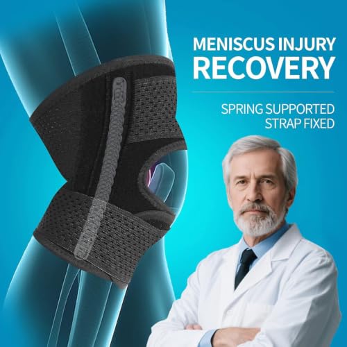 Knee Brace with Side Stabilizers & Patella Pad, Adjustable Compression Knee Support for Men & Women, Breathable Knee Sleeve for Running, Workout, Sports & Daily Support (XX-Large) - size: XX-Large