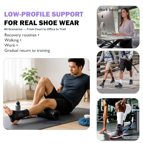 Ankle Brace, Figure 8 Lace Up Stabilizer with Side Support Pads - size: Large
