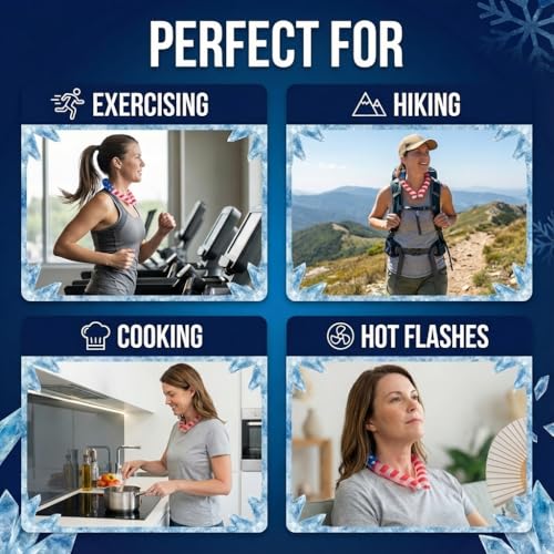 CoolTimeUSA Neck Cooling Tube - Neck Ice Ring Cooler Wrap, Stars & Stripes - color: Stars and Stripes
