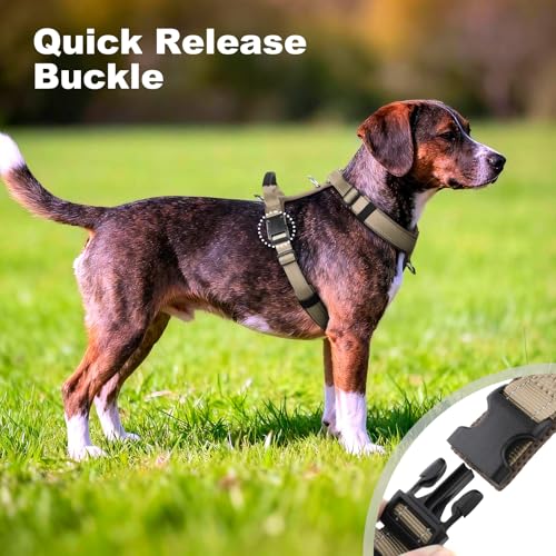 No Pull Dog Harness with Handle, Reflective Soft Mesh Padded Vest - color: Beige, size: L