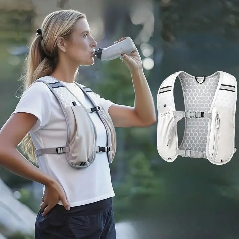 Sports Running Vest - Lightweight Breathable Anti-Bounce Storage Gear with Compartments for Trail Running Outdoor Sports