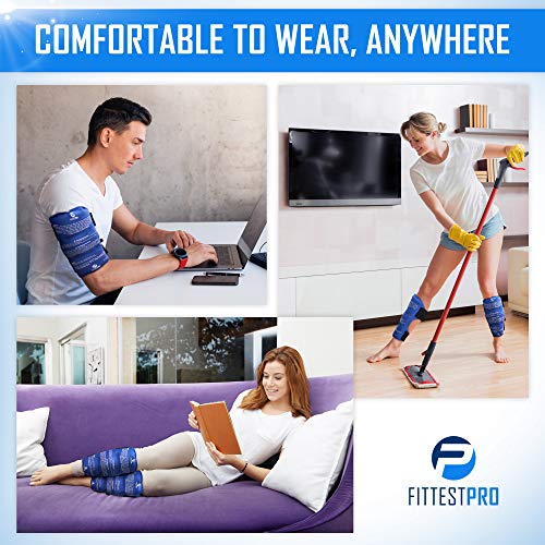Shin Splint Ice Packs, HSA and FSA Eligible Reusable Hot and Cold Therapy Wrap | Leg or Calf Pain Relief | Advanced Soft Gel Technology | Freezable and Microwavable | Running Injuries & Recovery - style: Shin