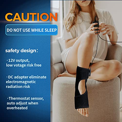 sticro Foot Heating Pad for Ankle Achilles Heel with Massage Ball - color: Black