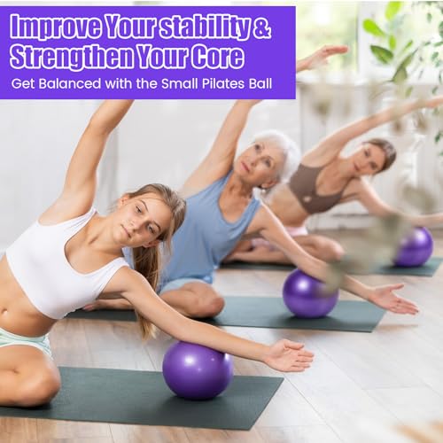 9 Inch Bulk Pilates Balls Resistance Bands Set - color: Purple