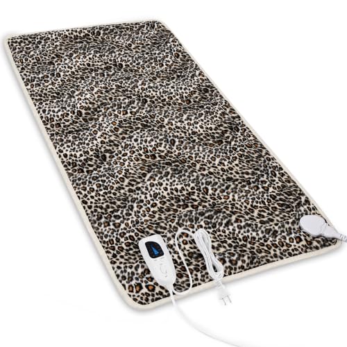 Heating Pad,Heated Blanket,Heating Pad for Back Neck,LeopardPrint,33x17 in - color: Leopardprint, size: 33x17 Inch