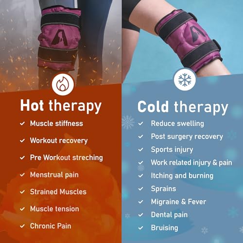Flexible Knee Wrap Hot and Cold Gel Pack 10" x 12.5" - color: Purple