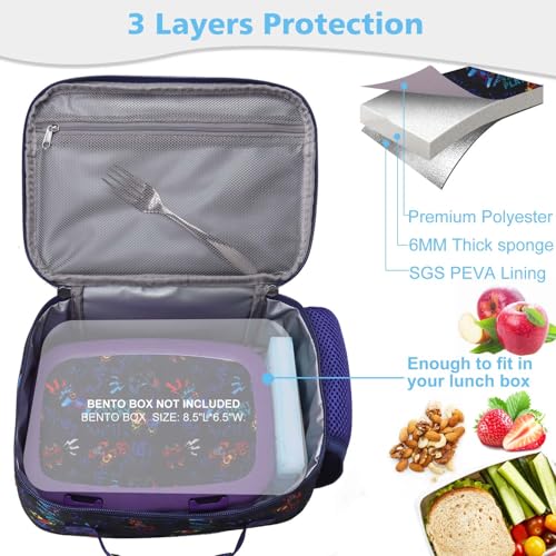 RHCPFOVR Kids Lunch Bag - Insulated Lunch Box for Boys Girls,Washable Lunch Bag and Reusable Toddler Leak-proof Lunchbox for School and Daycare - color: Dark Blue Games