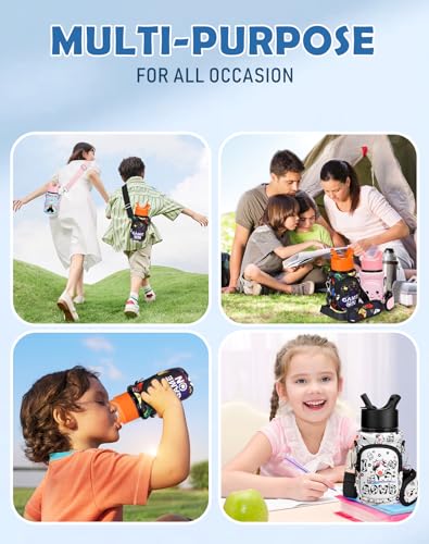 Miss Adola Kids Water Bottle Carrier, 10-18 Oz - color: Black Game On