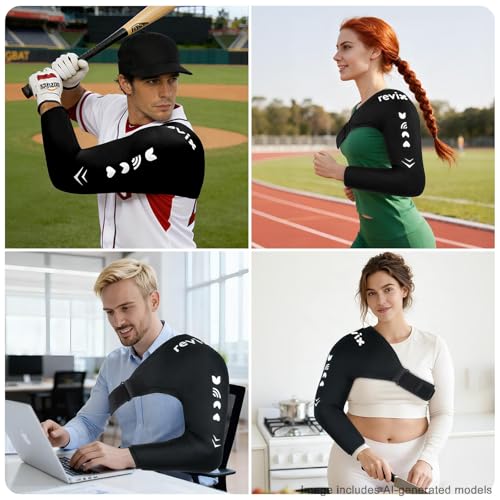 REVIX Arm & Shoulder Ice Pack Wrap for Pitchers, Gel Cold Pack, S - style: Standard