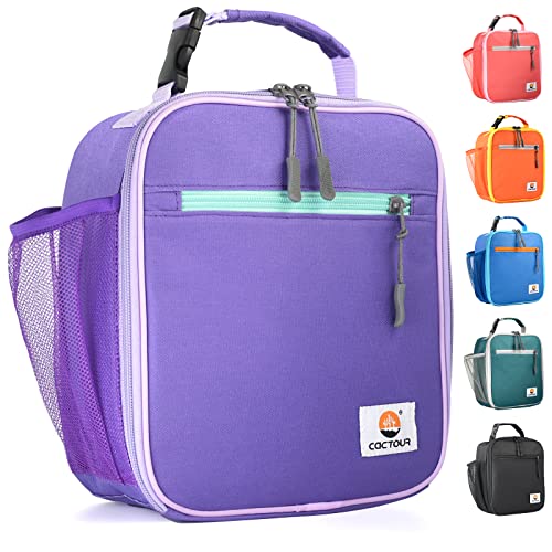 CaCTOUR Lunch Box Kids,Premium Insulated Lunch Bag for Girls Boys Teen Women,Soft Bag Mini Cooler Back to School Thermal Reusable Lunch Bag for Work School Picnic (Purple) - color: Purple