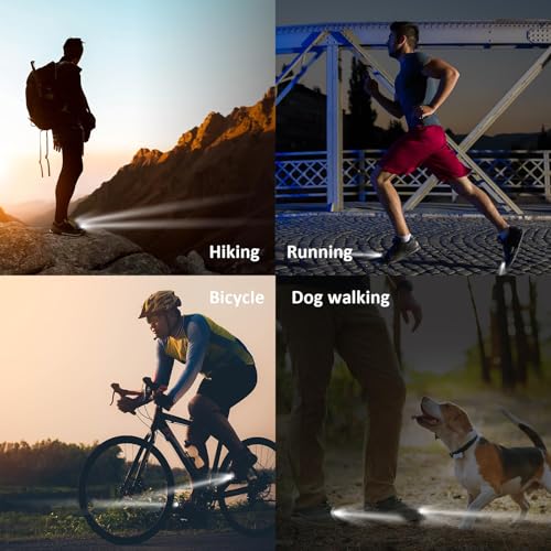 RAHAN Rechargeable Headlights Compatible with Croc, 2 PCS LEDHeadlights, Light Up Charm Accessories for Adults Shoe, Hands-Free Night Light, Camping Lights, IP65 Waterproof Light, Black - color: all black