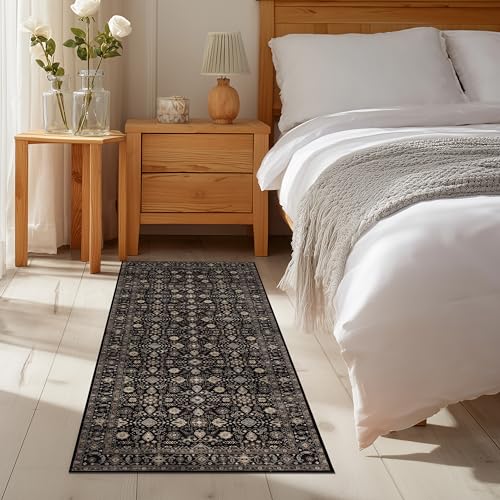 Ruaruarug Hallway Washable Runner Rug 2×6, Ultra Soft, Black Gold - color: Black Gold, size: 2' x 6' (Rectangular)