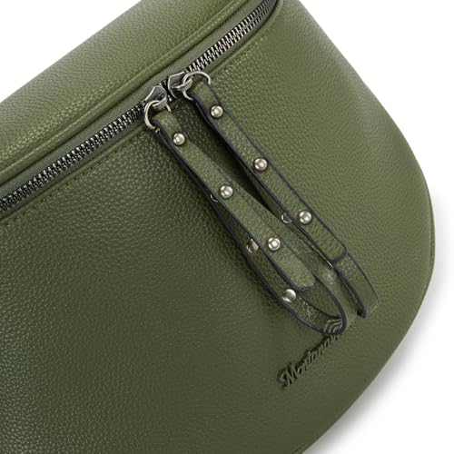 Montana West Crossbody Bag for Women, Vegan Leather Bum Bag with Coin Purse - color: Olive Green