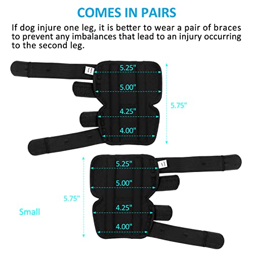 Dog Leg Braces for Back Legs, Canine Hock Brace for Rear Legs with Metal Strips and Safety Reflective Straps, Joint Warps Support Help Hind Legs Injuries Sprains Arthritis (1 Pair) - size: Small（1Pair）