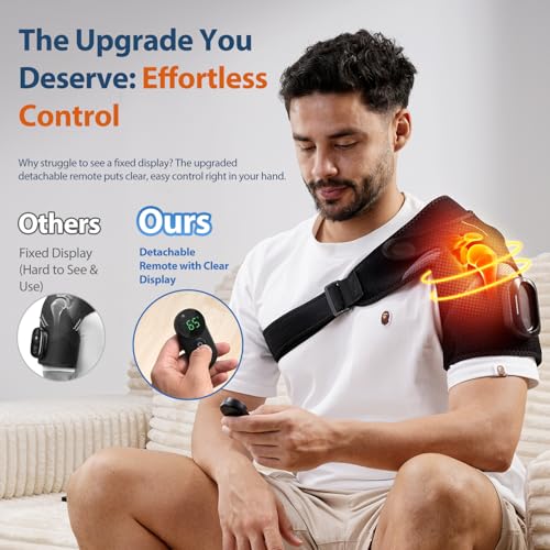 HOMRELEXA Shoulder Heating Pad, Shoulder Massager with Detachable Remote