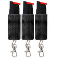 Pepper Spray for Women, Mini Bling Keychain, 12-Ft Range, Quick Release - color: Bling Black