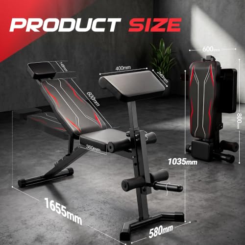 ANCHEER Adjustable Weight Bench with Leg Extension and Leg Curl