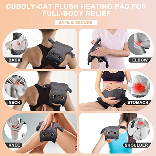 Microwave Heating Pad for Period Cramps Pain Relief, 16"×12", Grey Cat - size: Grey Cat