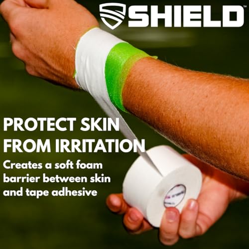Shield Athletic Underwrap | 2 Roll Pack of PreWrap, Hair Tie, Headband, USA Made, Pre-Wrap Athletic Tape, 2.75" X 30 SYards, Foam Barrier, Flexible, Breathable - color: Black