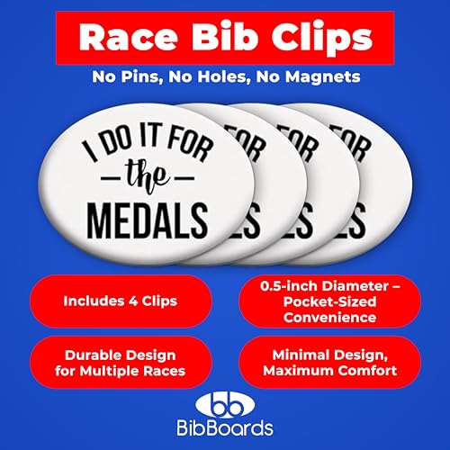 BibBoards bibSNAPS Race Bib Clips, I Do It for the Medals, 4 Pack - color: I Do it for the Medals