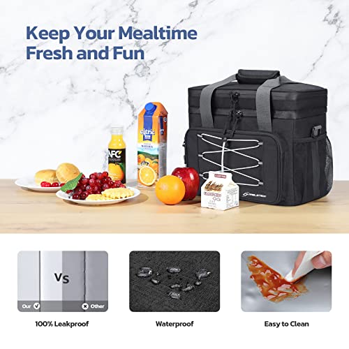 Maelstrom 24/30/60 Can Soft Cooler Bag, Double Deck Portable Ice Chest - color: Black, size: 24 Can