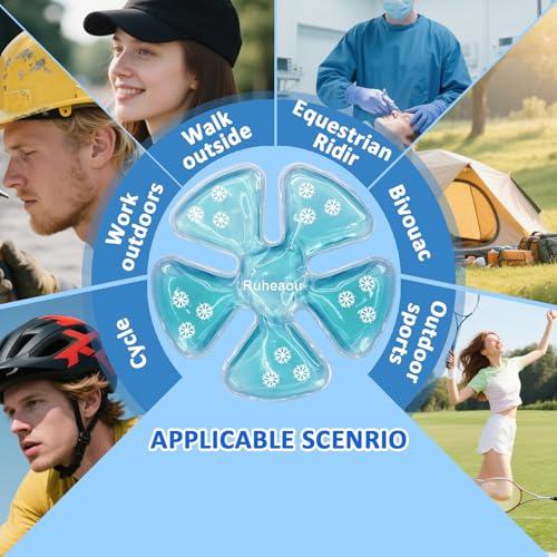 Head Gel Ice Pack, Helmet Ice Pack, Used for Catcher Helmets, Outdoor Sport, Equestrian Riding, Operation On The Head, Relieve Summer Heat and Keep Cool (2 Count) (Blue) (Blue) - color: Blue