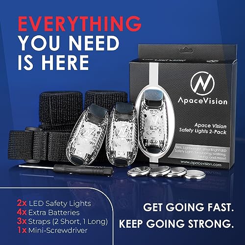 LED Safety Light (2 Pack) with Bonus Items – Clip On Strobe/Running Lights for Runners, Dogs, Bikes, Walking and More - color: White