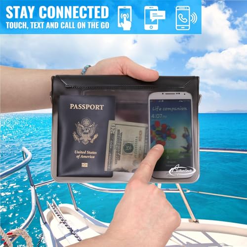AiRunTech Waterproof Fanny Pack, Beach Cruise Vacation Essentials, Waterproof Pouch Protect Phone Passport Valuables Dry Safety, Paddle Board Kayaking Boating Swimming Accessories-2 Pack（Blue + Pink） - color: Blue+Pink