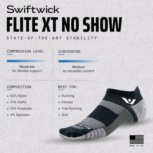 Swiftwick FLITE XT No Show Golf & Running Socks - Moisture Wicking - color: Oatmeal Tan, size: Small