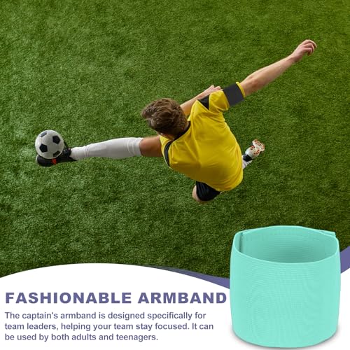 Soccer Captain Armband Elastic Wrist Arm Bands Adjustable Player Team Leader Anti-Slip Badge Sports Accessories - color: Light Blue